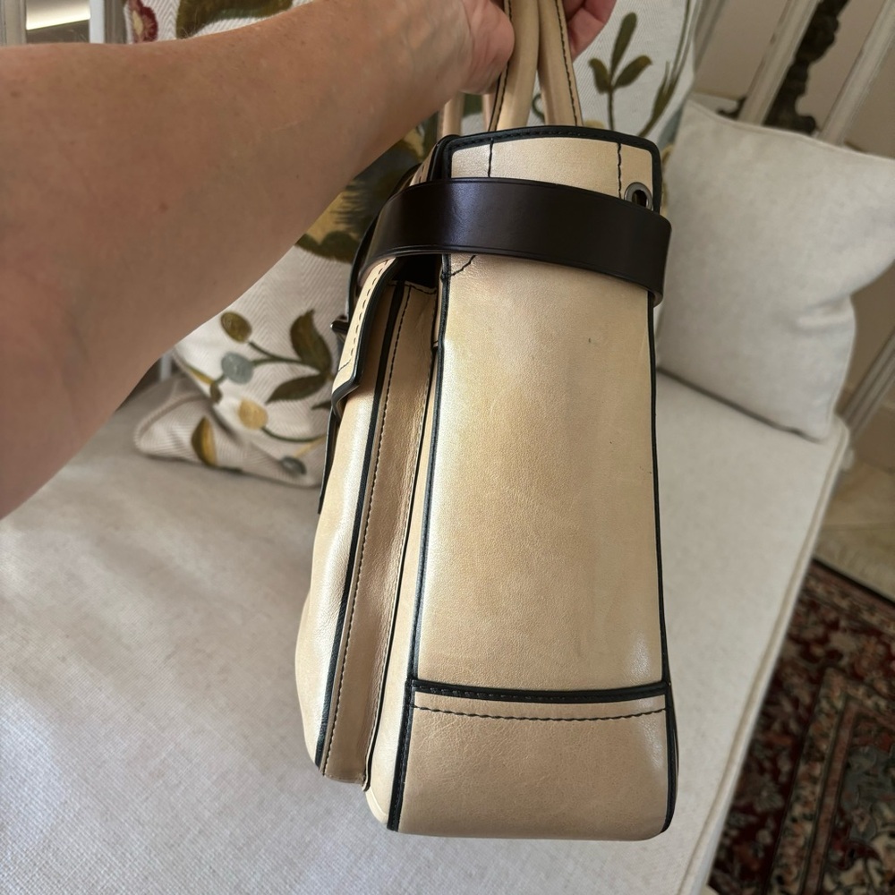 Reed Krakoff Bridle Boxer Tote - tan & black - Picture 5 of 13